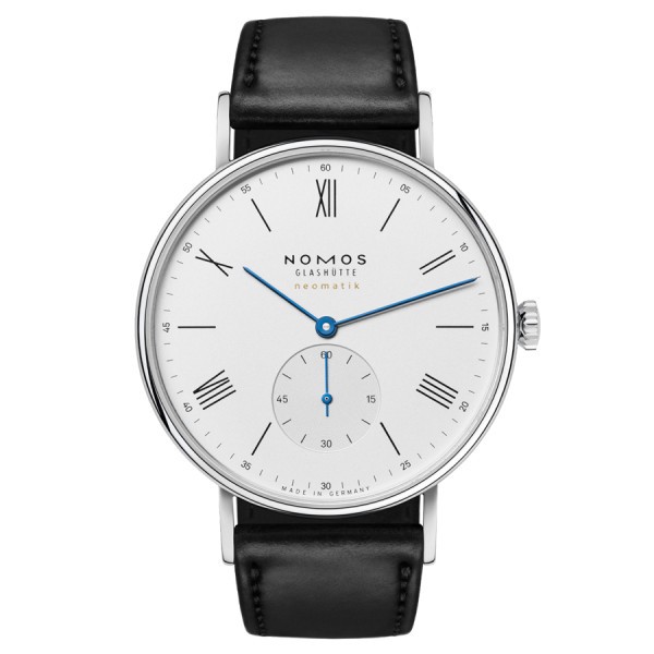 NOMOS Ludwig Neomatik 39 automatic watch sapphire back black leather strap 38,5 mm 250