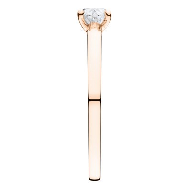 Solitaire Lepage Emotion en or rose et diamant taille ovale