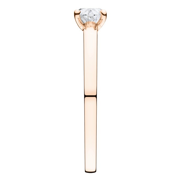 Solitaire Lepage Emotion en or rose et diamant taille ovale