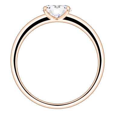 Solitaire Lepage Emotion en or rose et diamant taille ovale