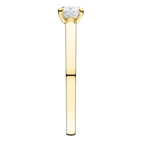 Solitaire Lepage Emotion en or jaune et diamant taille ovale