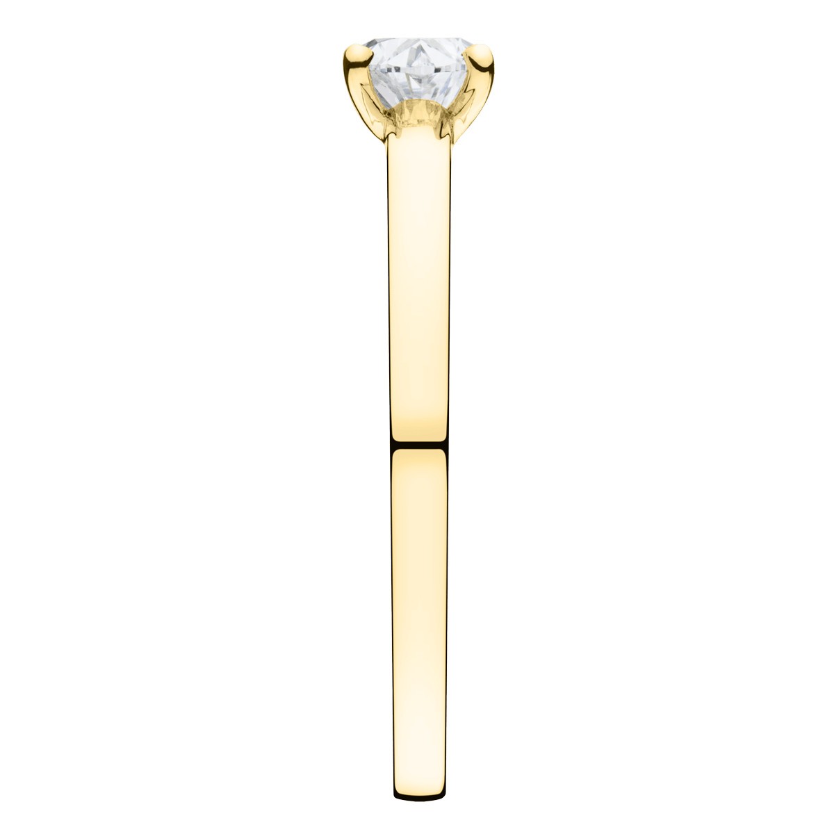 Solitaire Lepage Emotion en or jaune et diamant taille ovale