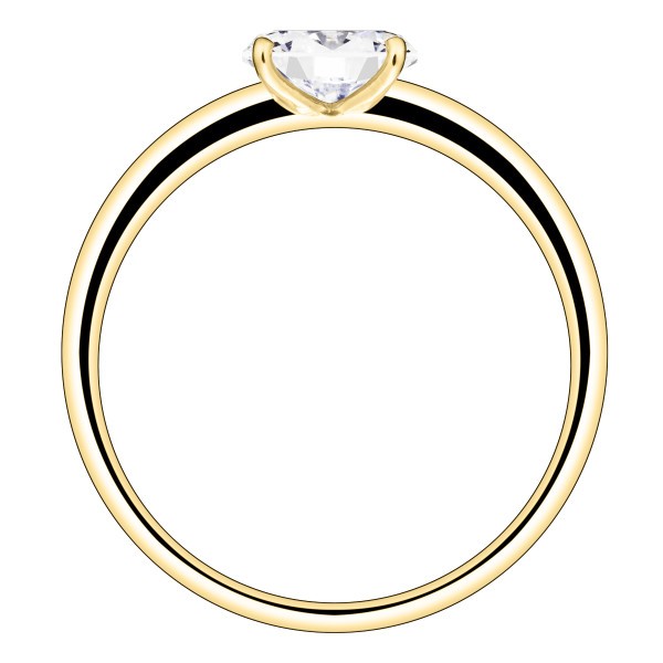 Solitaire Lepage Emotion en or jaune et diamant taille ovale