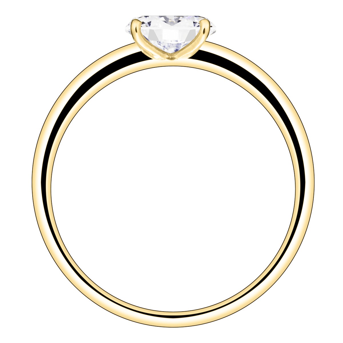 Solitaire Lepage Emotion en or jaune et diamant taille ovale