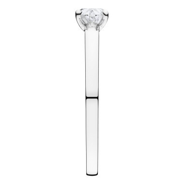 Solitaire Lepage Emotion en or blanc et diamant taille ovale