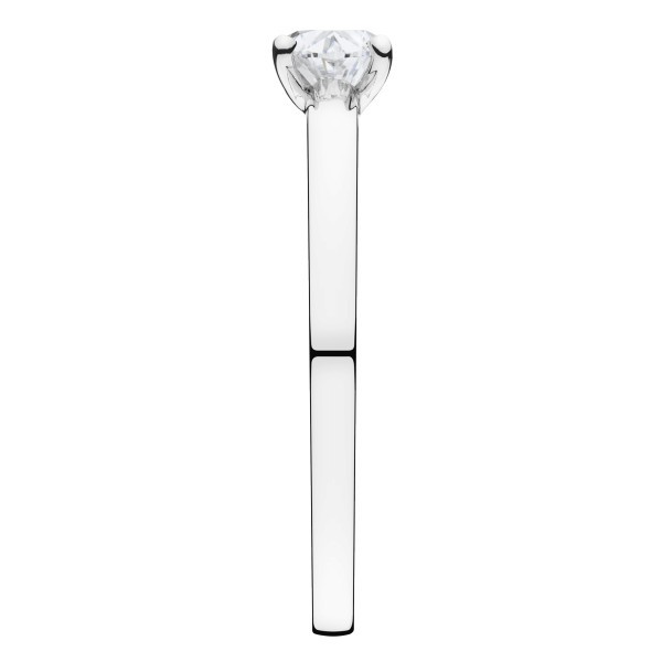 Solitaire Lepage Emotion en or blanc et diamant taille ovale