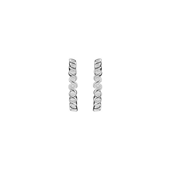 Hoop earrings Les Poinconneurs Twist in white gold and diamonds