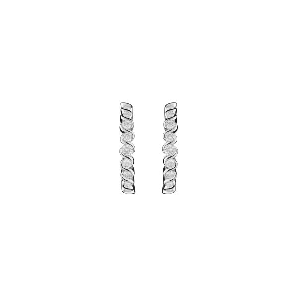 Hoop earrings Les Poinconneurs Twist in white gold and diamonds