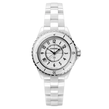 Montre CHANEL J12 cadran blanc bracelet céramique haute résistance blanche 33 mm H5698