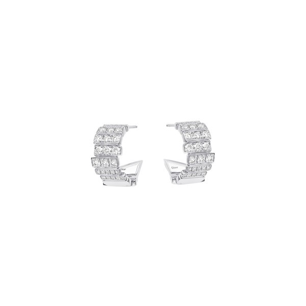 Boucles d'oreilles Dior Gem en or blanc et diamants