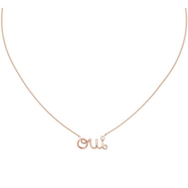 Necklace woman pink gold and diamond Oui Dior JOUI95035 - Lepage