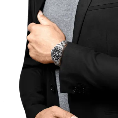 Longines Hydroconquest automatic watch black dial 44 mm steel bracelet L3.841.4.56.6