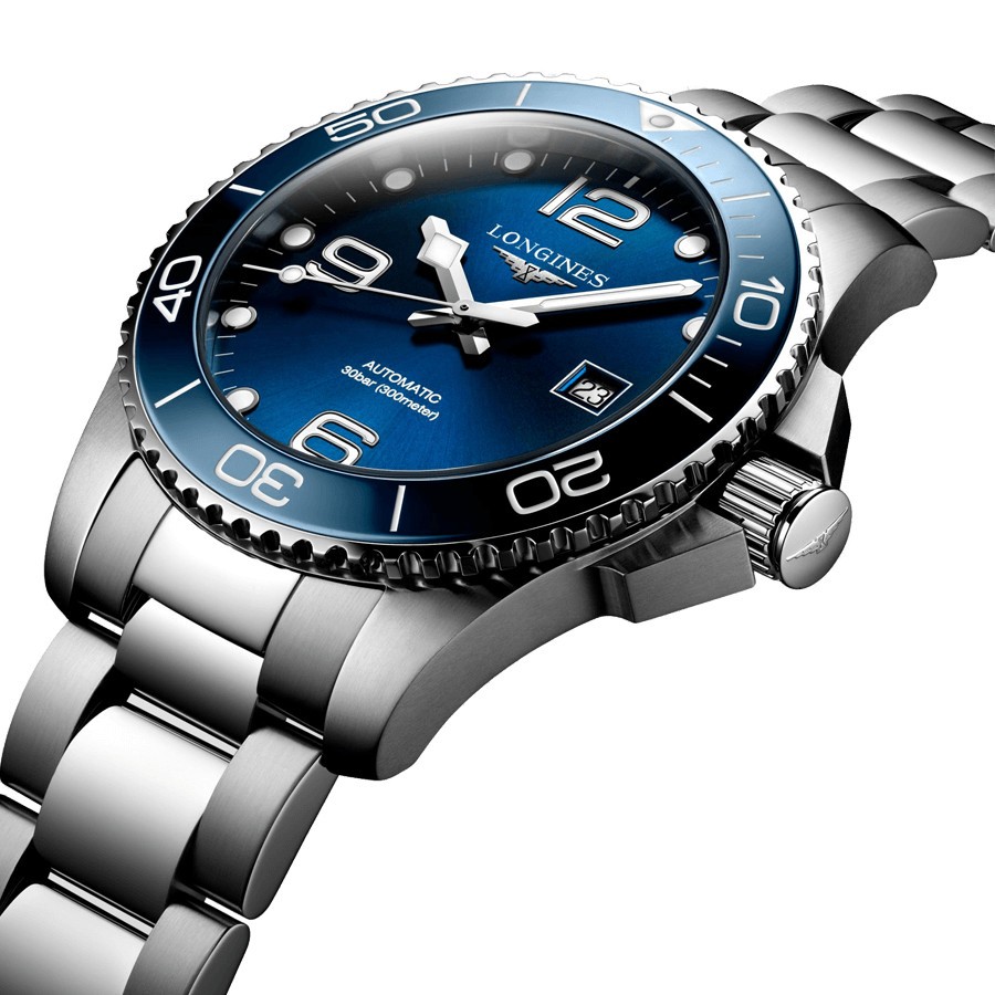 Longines Hydroconquest automatic stainless steel watch with blue dial 43 mm L3.782.4.96.6