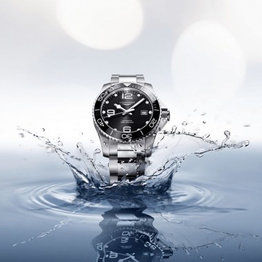 Longines Hydroconquest automatic stainless steel watch black dial 43 mm L3.782.4.56.6