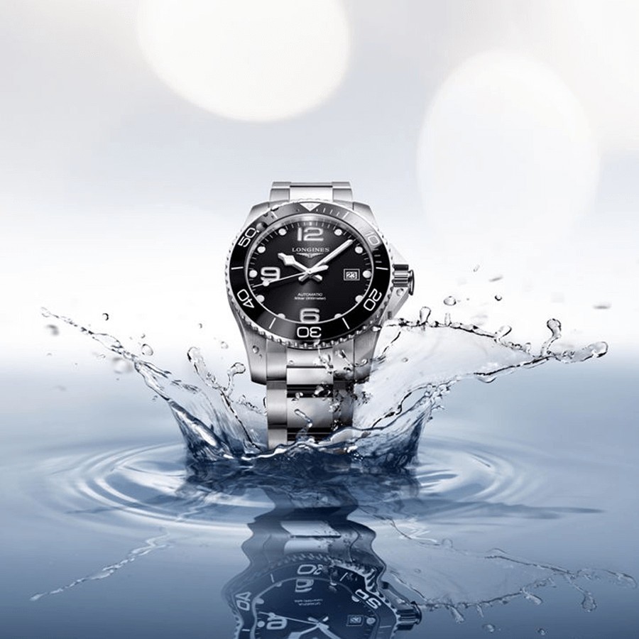 Longines Hydroconquest automatic stainless steel watch black dial 43 mm L3.782.4.56.6