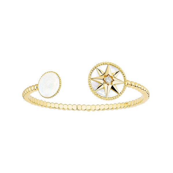 Bracelet ouvert Dior Rose des Vents en or jaune nacre et diamant
