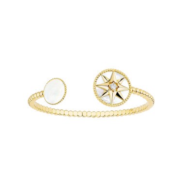 Bracelet ouvert Dior Rose des Vents en or jaune nacre et diamant JRDV95086