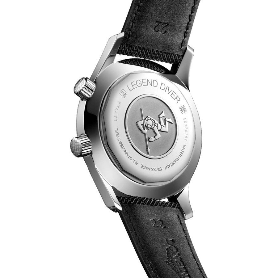 Longines Heritage Diver automatic watch black dial grey NATO bracelet 42 mm L3.774.4.50.0