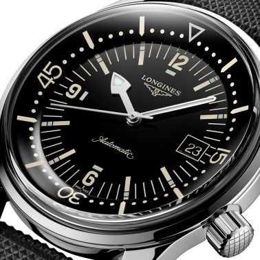 Longines Heritage Diver automatic watch black dial grey NATO bracelet 42 mm L3.774.4.50.0