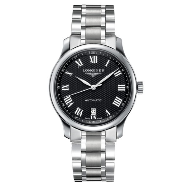Montre Longines Master Collection automatique cadran noir bracelet acier 38,5 mm - SOLDAT PL