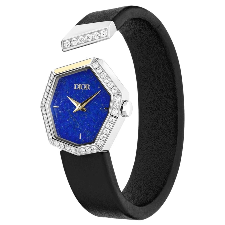 Dior Gem watch blue dial 27 mm steel bracelet yellow gold diamonds and lapis lazuli 145 mm CD18112X1001_0000