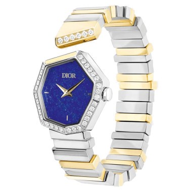 Dior Gem watch blue dial 27 mm steel bracelet yellow gold diamonds and lapis lazuli 145 mm CD18112X1001_0000