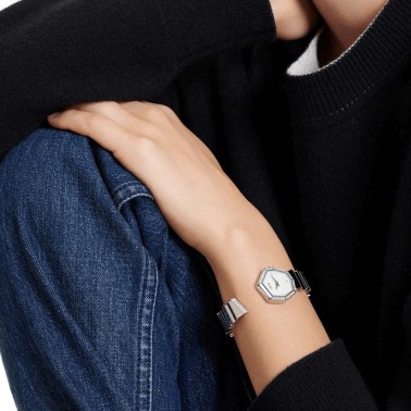 Dior Gem watch white dial 27 mm steel bracelet with diamonds and white mother-of-pearl 15.5 cm CD18111X1006