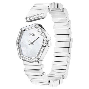 Dior Gem watch white dial 27 mm steel bracelet with diamonds and white mother-of-pearl 13.5 cm CD18111X1004