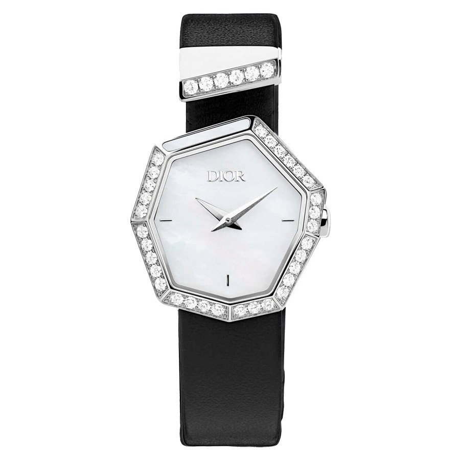 Dior Gem watch white dial 27 mm steel bracelet with diamonds and white mother-of-pearl 15.5 cm CD18111X1006