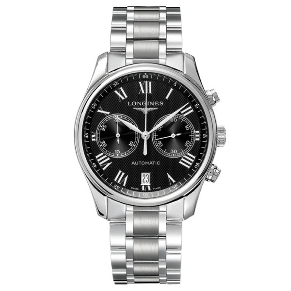 Montre Longines Master Collection chronographe automatique cadran noir bracelet acier 40 mm - SOLDAT PL