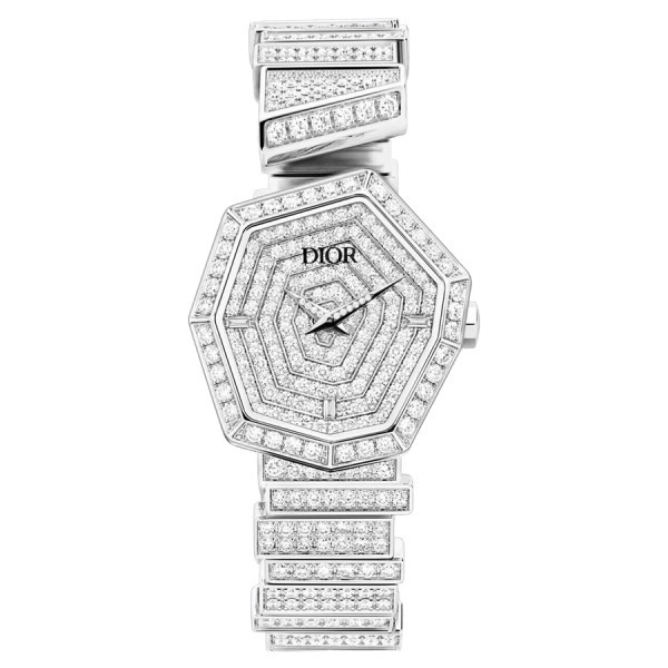Dior Gem quartz watch 27 mm white gold diamond dial 27 mm white gold diamond bracelet 16.5 cm CD18116X1004