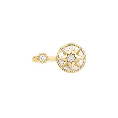 Ring open Dior Rose des Vents in yellow gold mother-of-pearl and diamonds