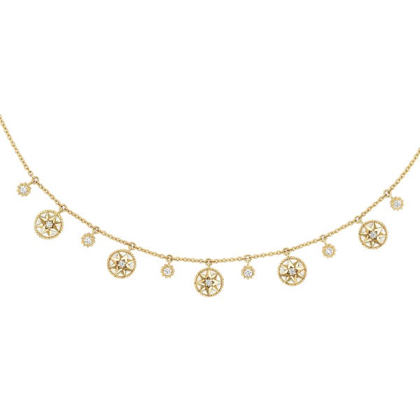 Collier Dior Rose des Vents en or jaune nacre et diamants JRDV95129