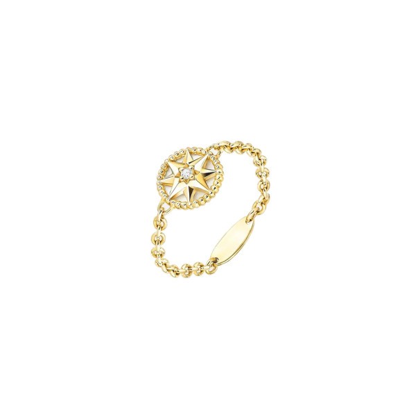 Dior Rose des Vents yellow gold chain ring JRDV95064 - Lepage