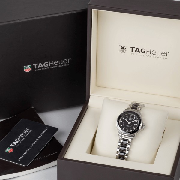 Montre TAG Heuer Formula 1 quartz acier céramique et diamants 32 mm WAH1314