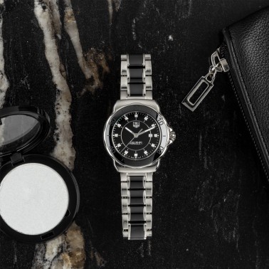 Montre TAG Heuer Formula 1 quartz acier céramique et diamants 32 mm WAH1314