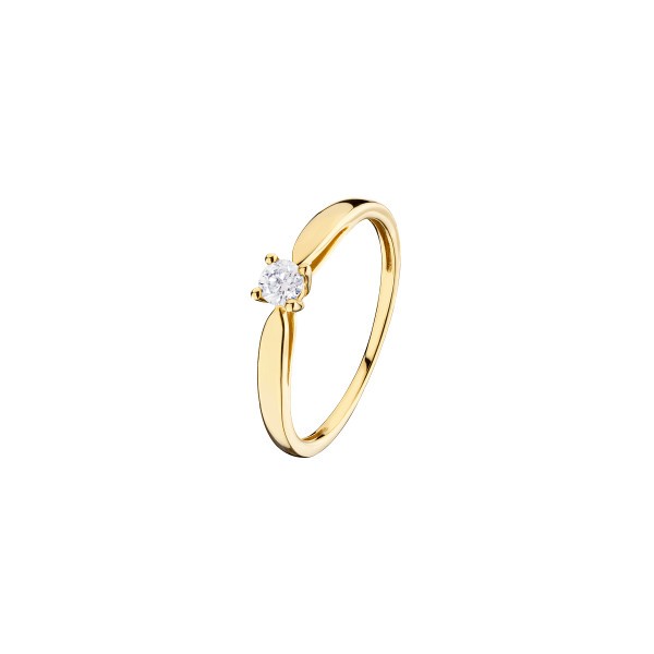 Solitaire Les Poinçonneurs Luna in yellow gold and diamond