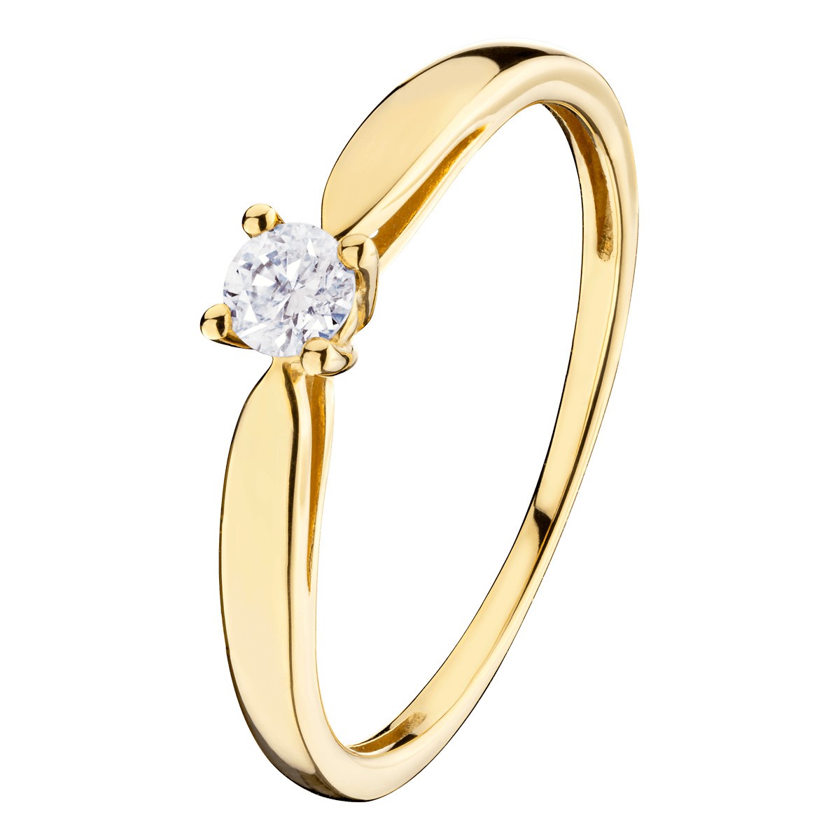 Solitaire Luna Les Poinçonneurs en or jaune et diamant