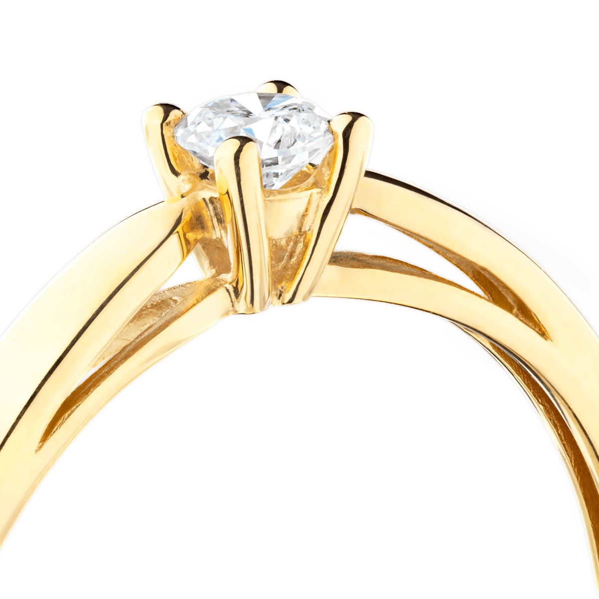Solitaire Luna Les Poinçonneurs en or jaune et diamant