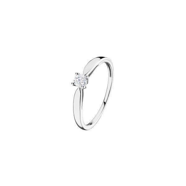 Solitaire Les Poinçonneurs Luna in white gold and diamond