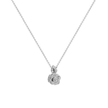 Collier Rose Dior Bagatelle petit modèle en or blanc et diamants JBAG94006