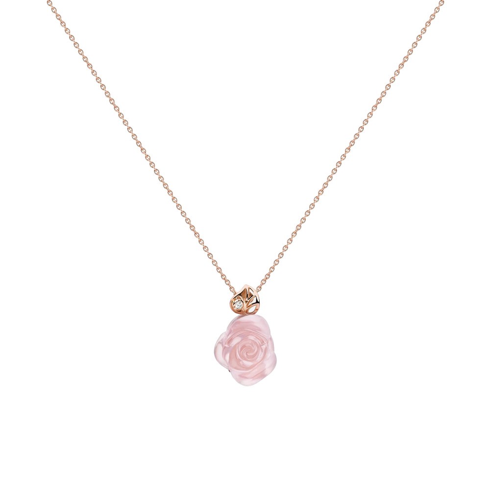 Necklace Rose Dior Pré Catelan pink gold quartz JROC95018