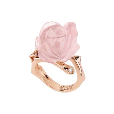Bague Rose Dior Pré Catelan petit modèle en or rose et quartz rose