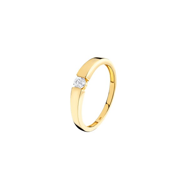 Solitaire Les Poinçonneurs Eva in yellow gold and diamond