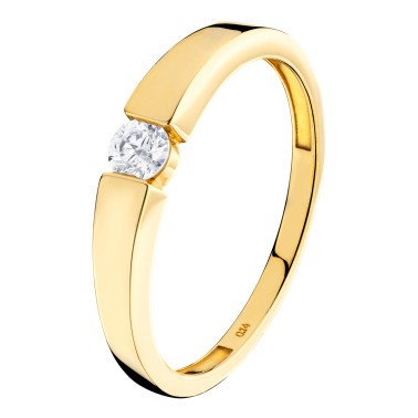 Solitaire Eva Les Poinçonneurs en or jaune et diamant