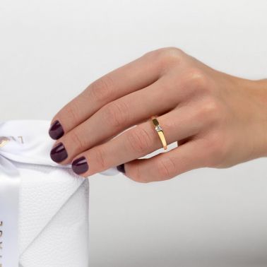 Solitaire Eva Les Poinçonneurs en or blanc et diamant