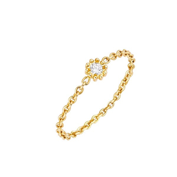 Ring yellow gold and diamond Mimirose Dior jewelry JMRO95001 - Lepage