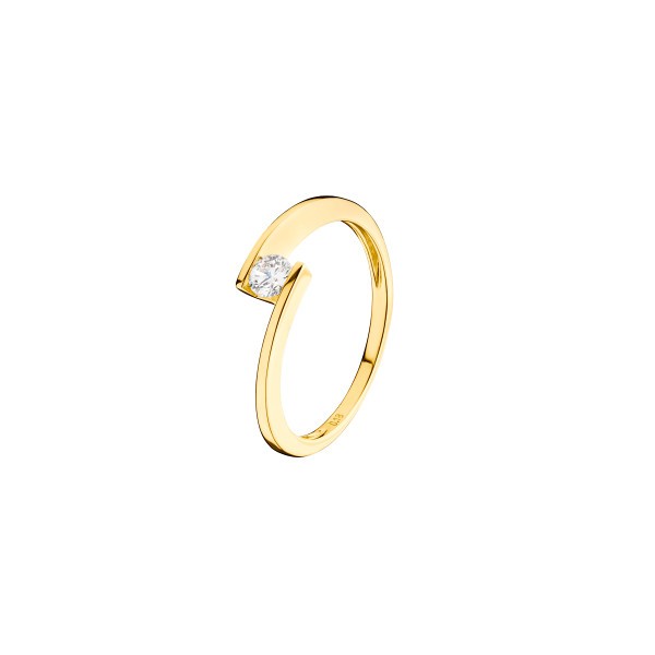 Solitaire Les Poinçonneurs Léa in yellow gold and diamond