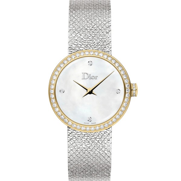 namokanseinposa　ディオール D by Dior Satin mother-of-pearl watch with set bezel