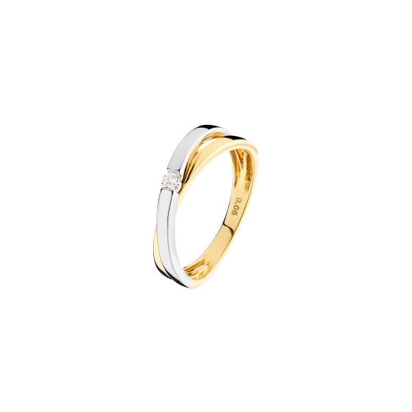 Solitaire Les Poinçonneurs Lily in yellow gold white gold and diamond